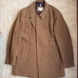 Cole Haan Men's Camel Brown Wool Pea Coat